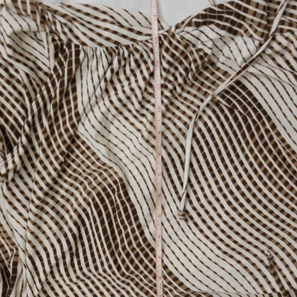 Geri C. New York Striped Faux Wrap Dress Brown Cream VTG 90s M/L - Picture 9 of 15